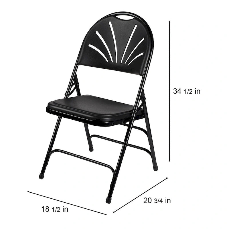 Lusitano Collection Fan Back Folding Chair, Pack of 4