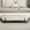 Upholstered Fabric Storage Ottoman with Safety Hinge