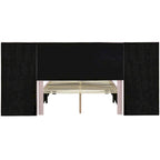 Upholstered Platform Bed with Headboard Shelves - Beige/Gray/Pink - Full/Queen