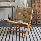 Wood Handmade Woven Living Room Accent Chair - Brown or Black - Roche River Decor