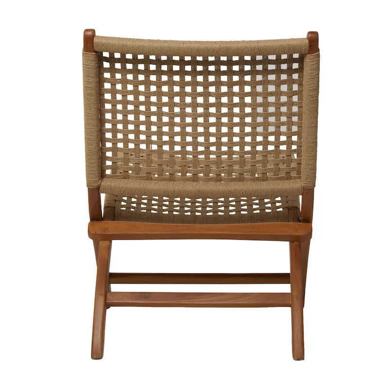 Wood Handmade Woven Living Room Accent Chair - Brown or Black - Roche River Decor
