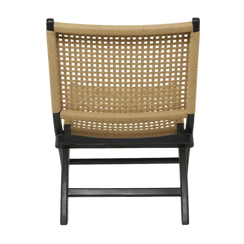 Wood Handmade Woven Living Room Accent Chair - Brown or Black - Roche River Decor