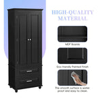 Tall Storage Cabinet with Two Drawers for Bathroom/Office