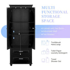 Tall Storage Cabinet with Two Drawers for Bathroom/Office