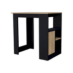 Arial Kitchen island in melamine,black/natural Oak