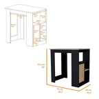 Arial Kitchen island in melamine,black/natural Oak