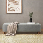 Modern Boucle Ottoman Bench for 2 People