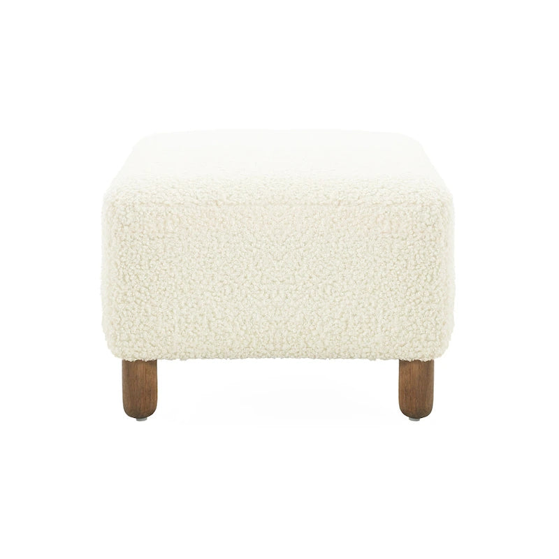 Modern Boucle Ottoman Bench for 2 People