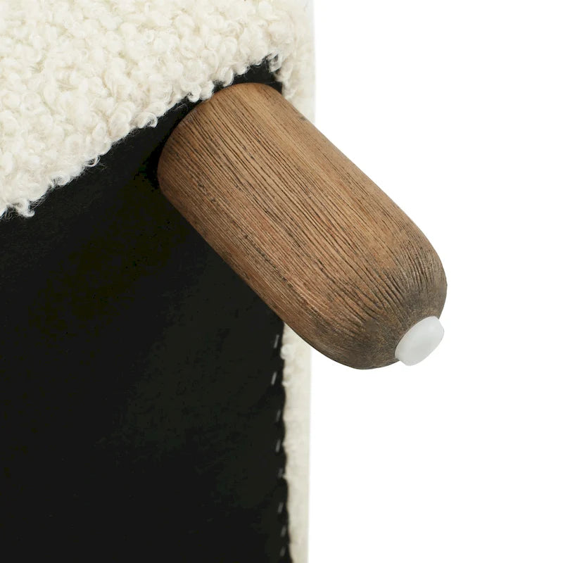 Modern Boucle Ottoman Bench for 2 People