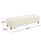 Modern Boucle Ottoman Bench for 2 People