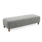 Modern Boucle Ottoman Bench for 2 People