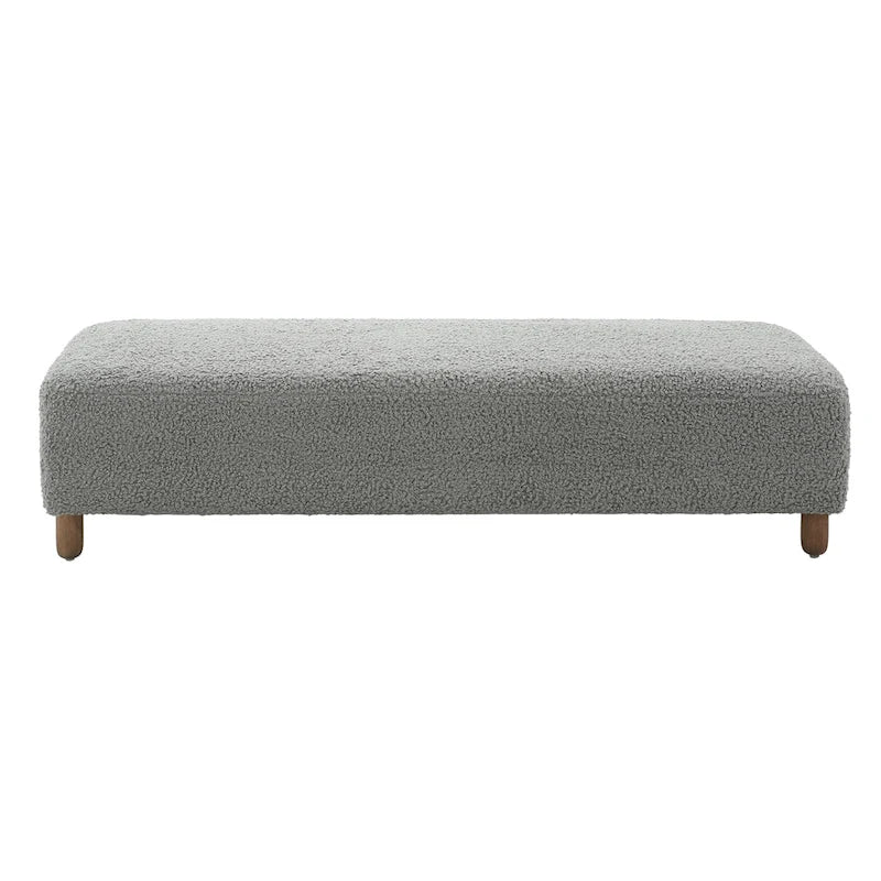 Modern Boucle Ottoman Bench for 2 People