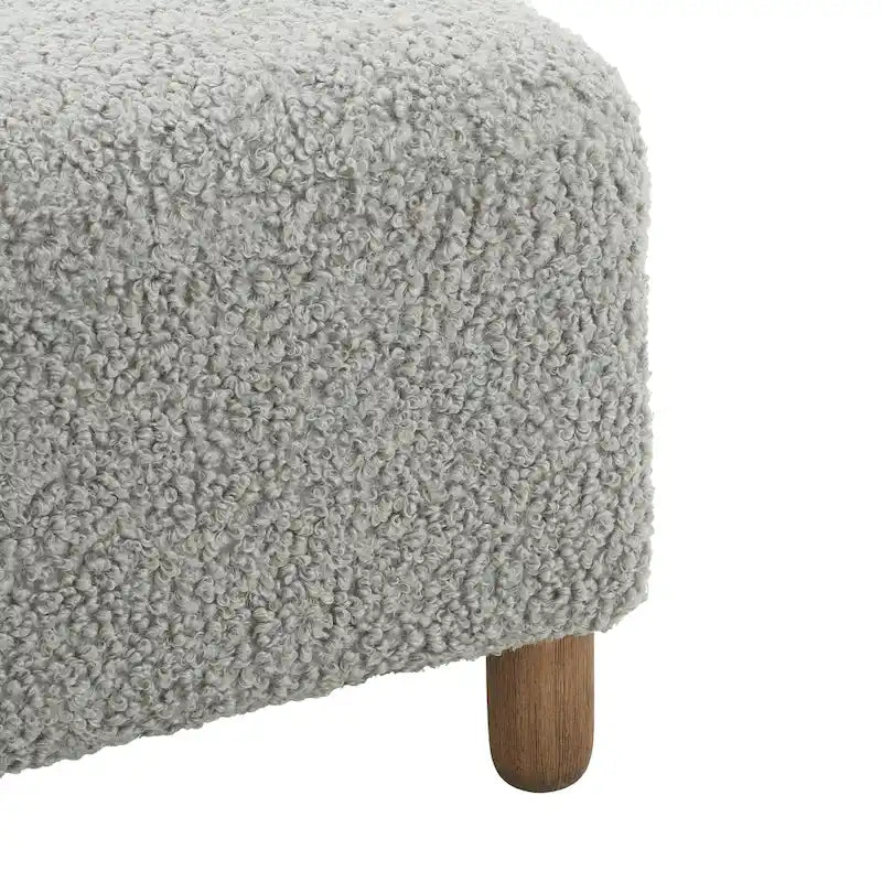 Modern Boucle Ottoman Bench for 2 People