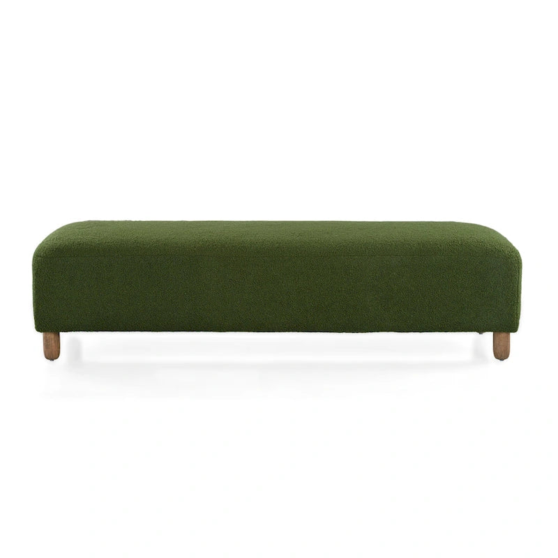 Modern Boucle Ottoman Bench for 2 People