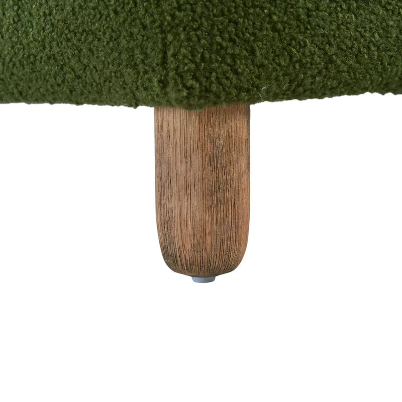 Modern Boucle Ottoman Bench for 2 People