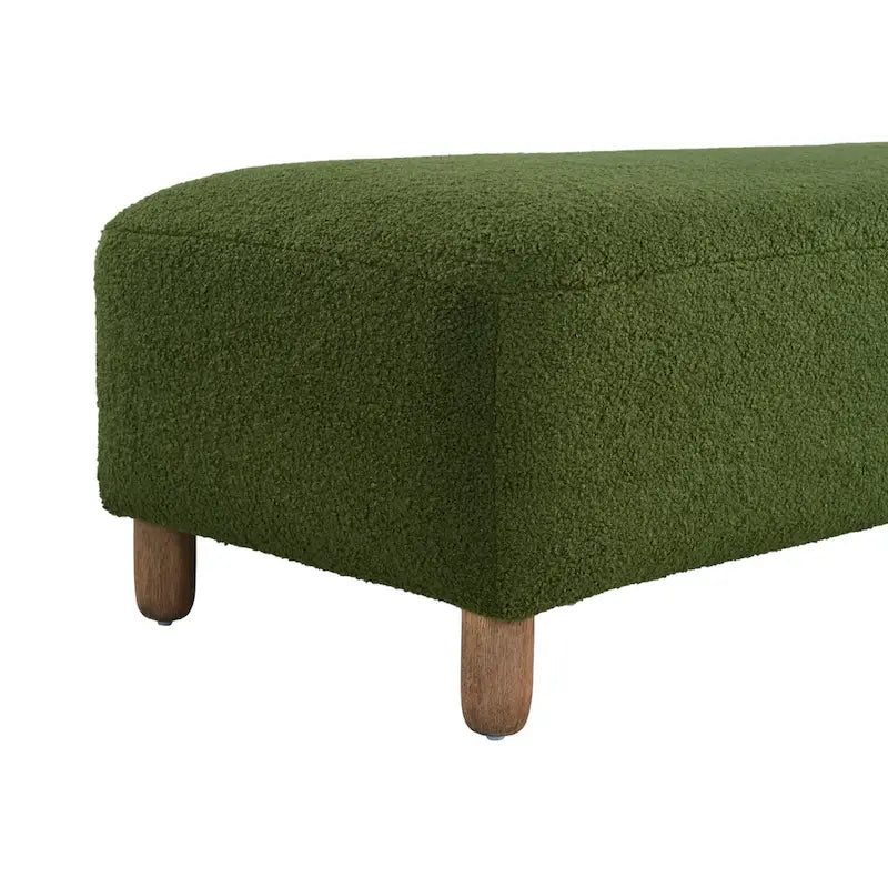 Modern Boucle Ottoman Bench for 2 People
