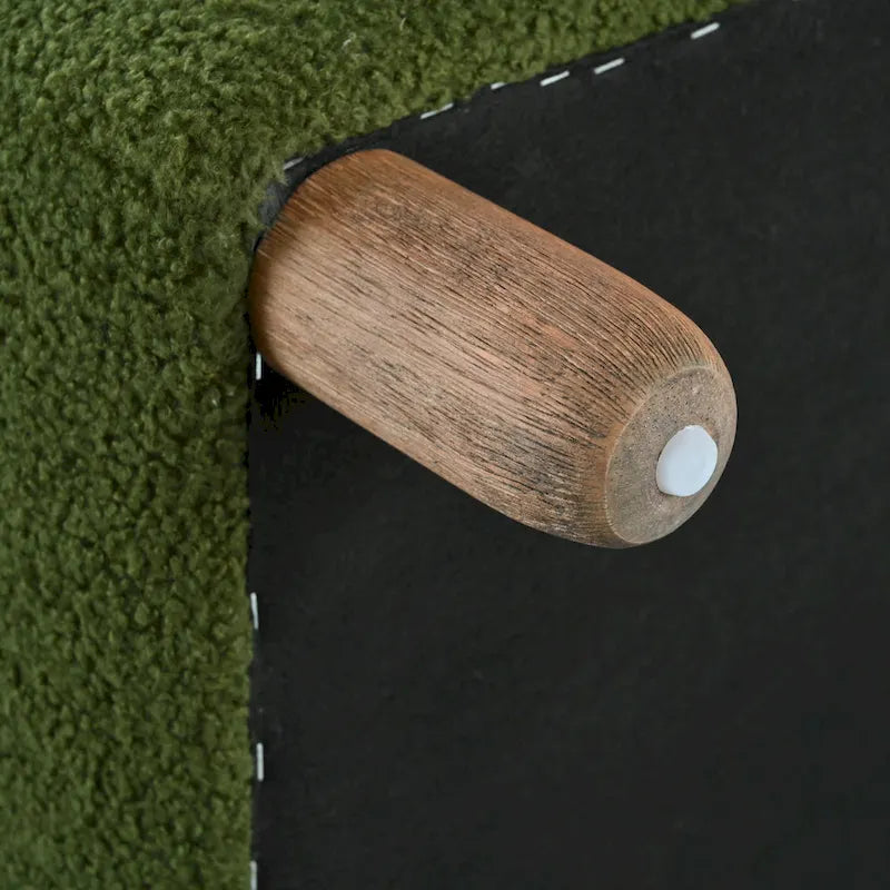 Modern Boucle Ottoman Bench for 2 People