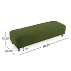 Modern Boucle Ottoman Bench for 2 People