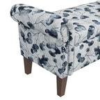 Floral Traditional Storage Bench Ottoman with Rolled Arms