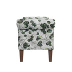 Floral Traditional Storage Bench Ottoman with Rolled Arms