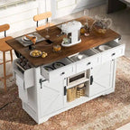 Farmhouse Kitchen Island with Power Outlet