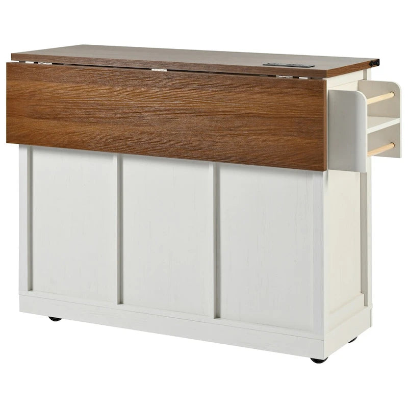 Farmhouse Kitchen Island with Power Outlet