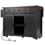 Farmhouse Kitchen Island with Power Outlet