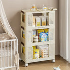3-Tier Kitchen Storage Cart,Multifunction Rolling Storage Organizer
