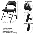 Bernadine Basics Collection Vinyl Folding Chair, Pack of 4