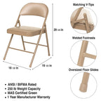 Bernadine Basics Collection Vinyl Folding Chair, Pack of 4