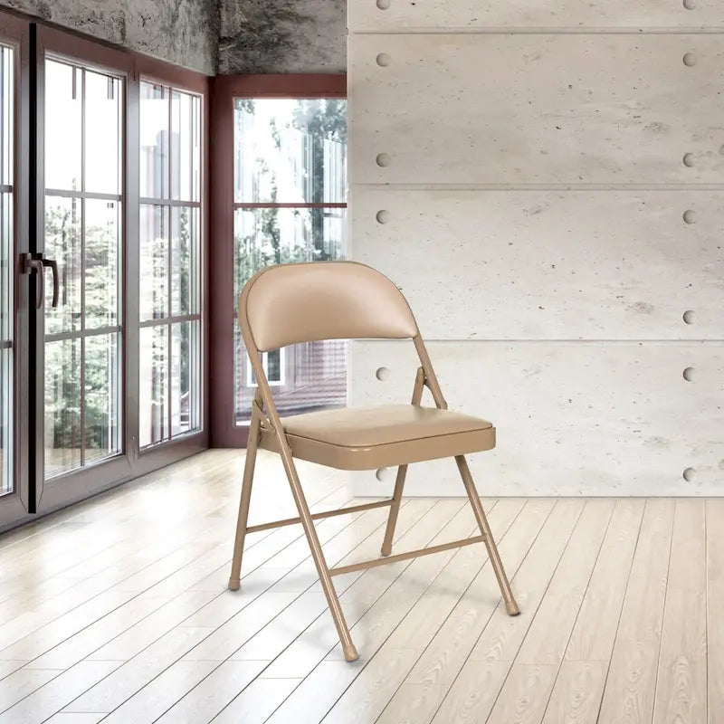 Bernadine Basics Collection Vinyl Folding Chair, Pack of 4