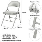 Bernadine Basics Collection Vinyl Folding Chair, Pack of 4