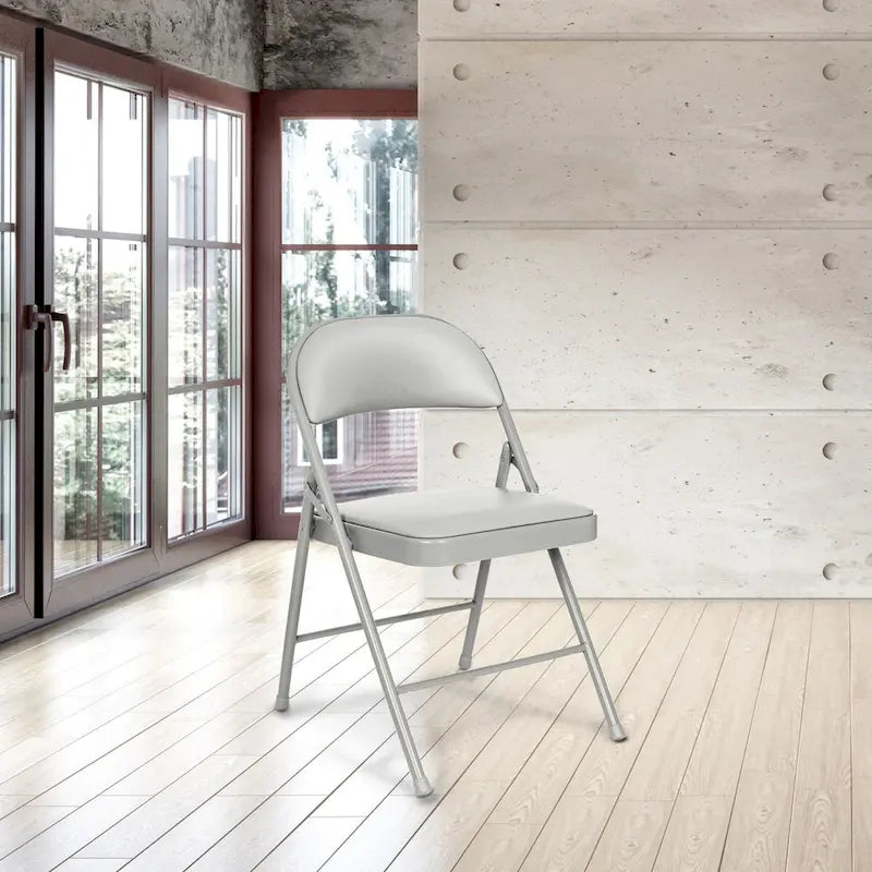 Bernadine Basics Collection Vinyl Folding Chair, Pack of 4