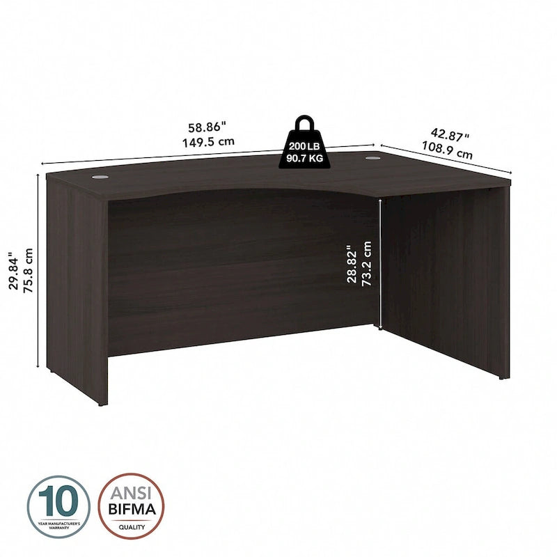 Studio C 60W Right Handed L-Bow Desk Shell by Bush Business Furniture