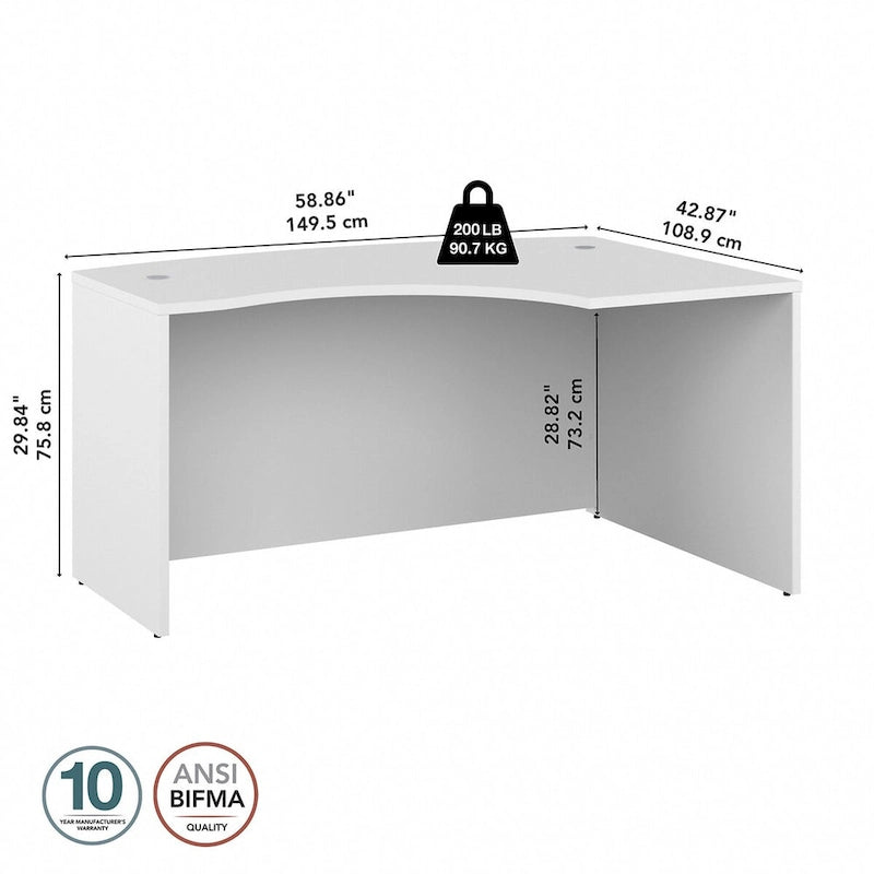 Studio C 60W Right Handed L-Bow Desk Shell by Bush Business Furniture