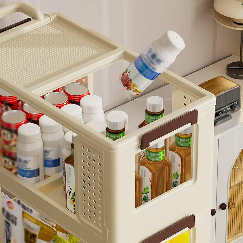 3-Tier Mobile Kitchen Cart with Lockable Wheels