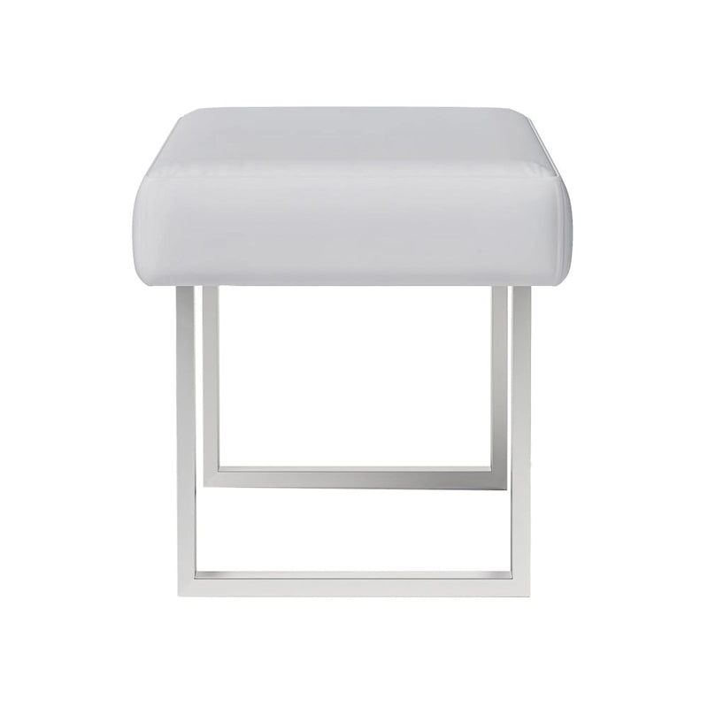 Somette Leah White Dining Bench - Dining Bench