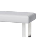 Somette Leah White Dining Bench - Dining Bench