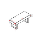 Somette Leah White Dining Bench - Dining Bench